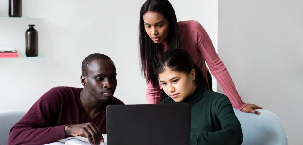 Three people brushing up on their 2019 skills