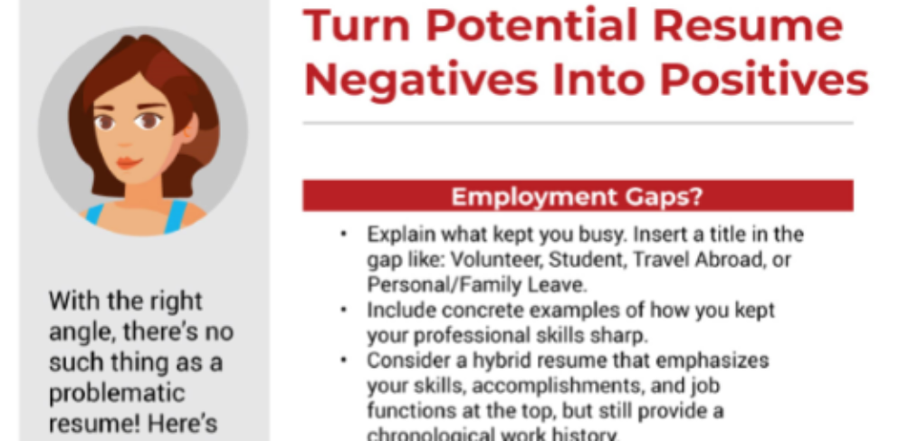 Transform resume negatives infograpic